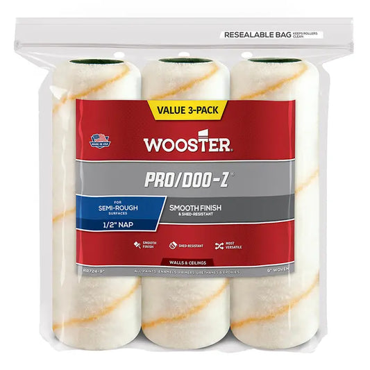 Wooster Pro Doo-z 9" 3 Pack 1/2" Nap Roller Covers