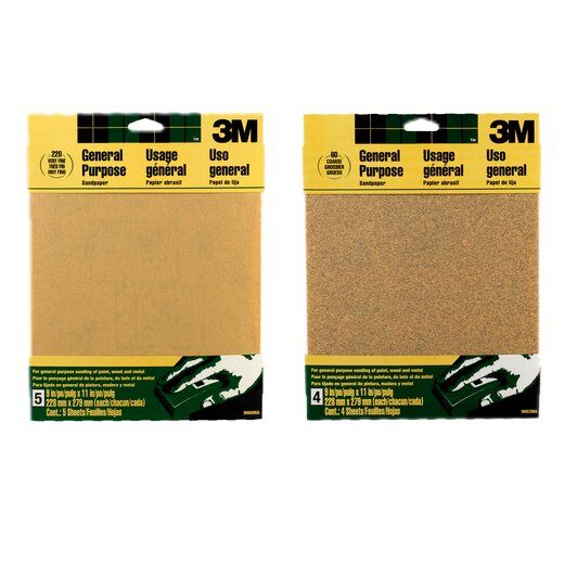 3M Sandpaper Aluminum Oxide 9-Inch x 11-Inch